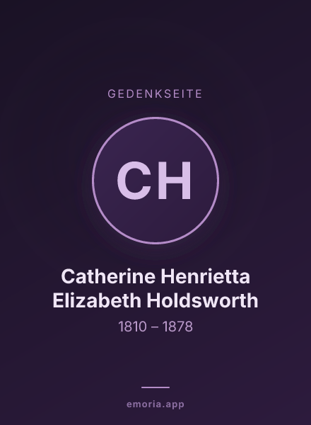Gedenkportrait von Catherine Henrietta Elizabeth Holdsworth