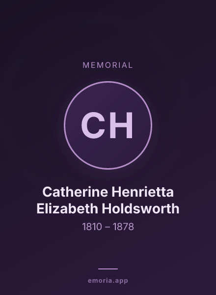 Memorial portrait of Catherine Henrietta Elizabeth Holdsworth