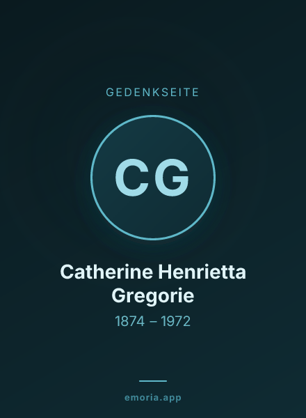 Gedenkportrait von Catherine Henrietta Gregorie