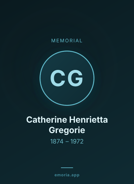 Memorial portrait of Catherine Henrietta Gregorie