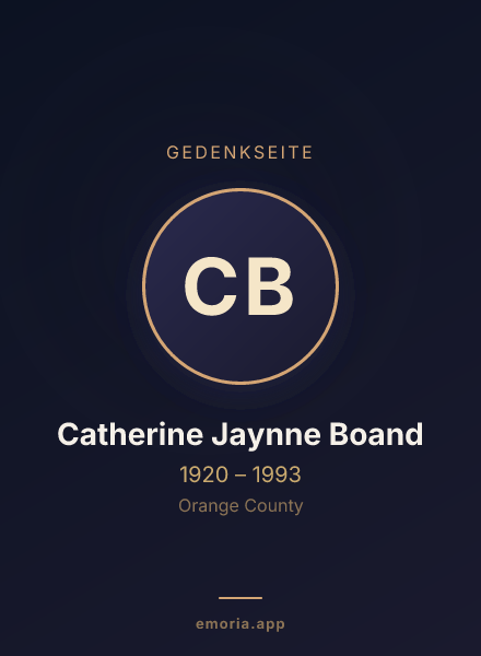 Gedenkportrait von Catherine Jaynne Boand