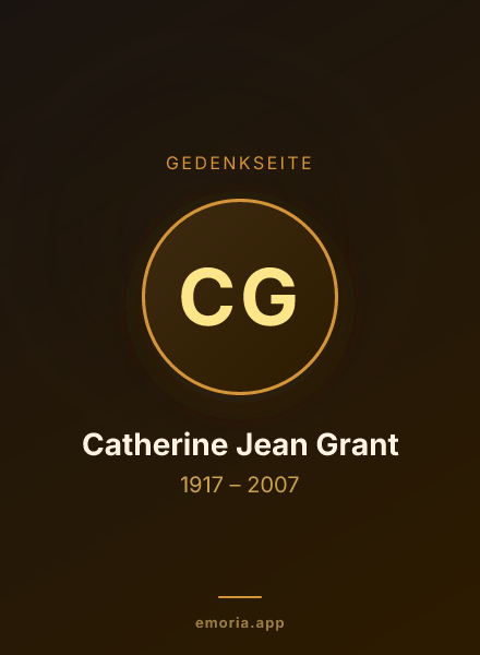 Gedenkportrait von Catherine Jean Grant