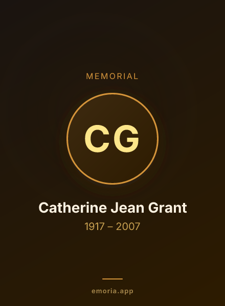 Memorial portrait of Catherine Jean Grant