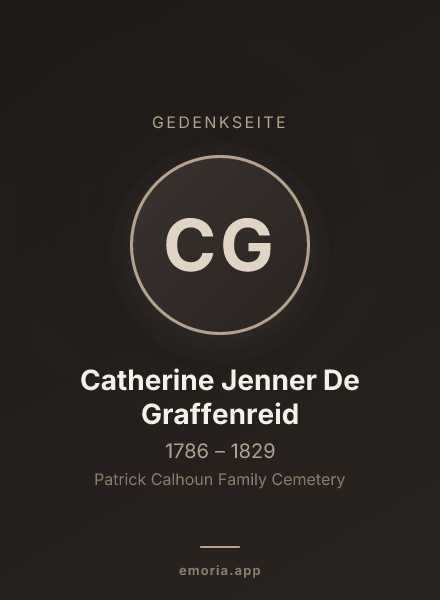 Gedenkportrait von Catherine Jenner De Graffenreid