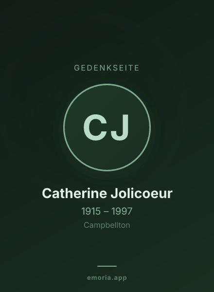 Gedenkportrait von Catherine Jolicoeur