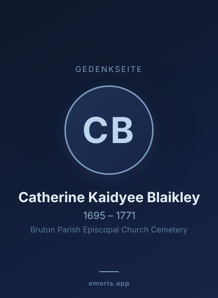 Gedenkportrait von Catherine Kaidyee Blaikley