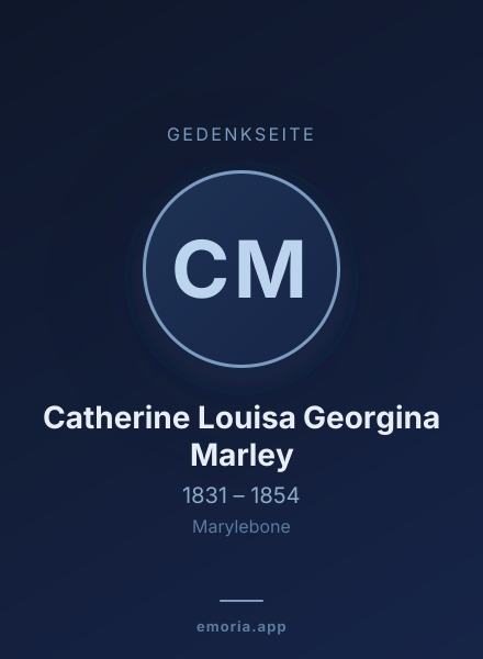 Gedenkportrait von Catherine Louisa Georgina Marley