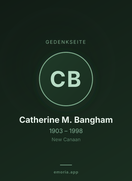 Gedenkportrait von Catherine M. Bangham