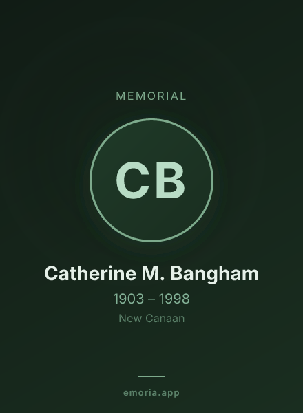 Memorial portrait of Catherine M. Bangham