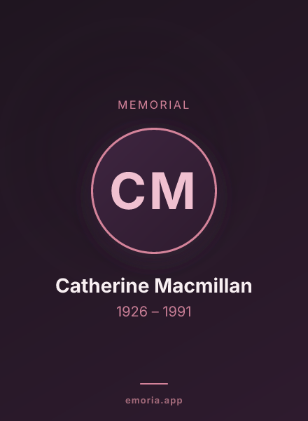 Memorial portrait of Catherine Macmillan