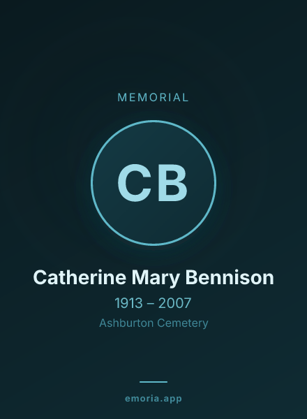 Memorial portrait of Catherine Mary Bennison