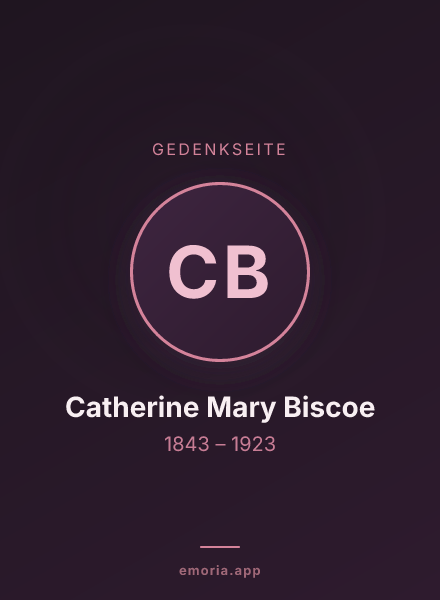 Gedenkportrait von Catherine Mary Biscoe
