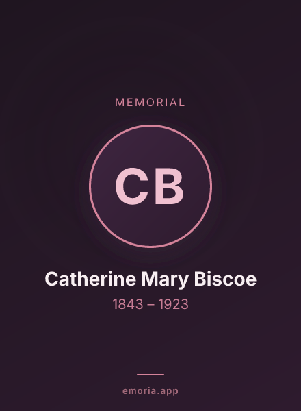 Memorial portrait of Catherine Mary Biscoe