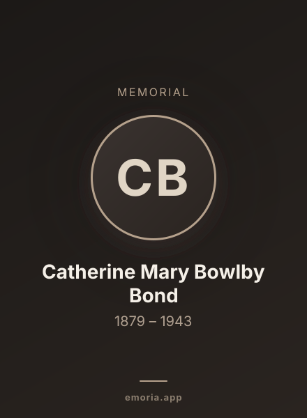 Memorial portrait of Catherine Mary Bowlby Bond