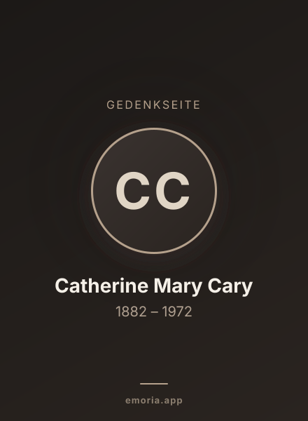 Gedenkportrait von Catherine Mary Cary