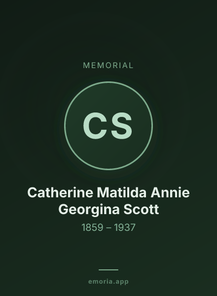 Memorial portrait of Catherine Matilda Annie Georgina Scott
