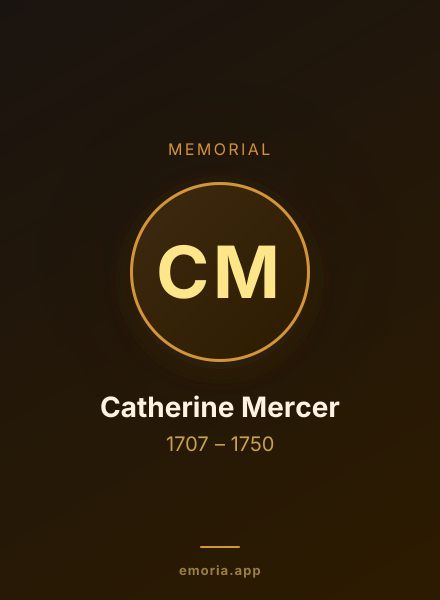 Memorial portrait of Catherine Mercer