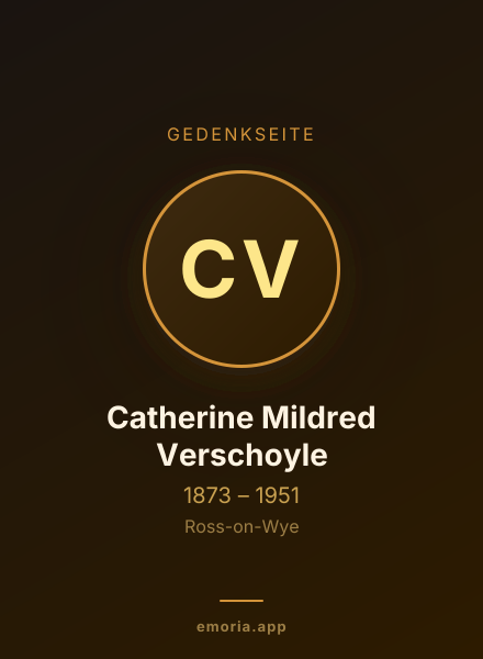 Gedenkportrait von Catherine Mildred Verschoyle