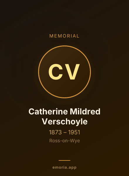 Memorial portrait of Catherine Mildred Verschoyle