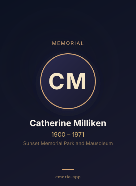 Memorial portrait of Catherine Milliken