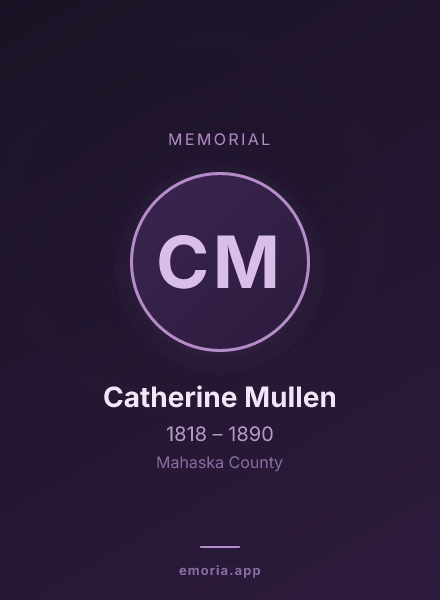 Memorial portrait of Catherine Mullen