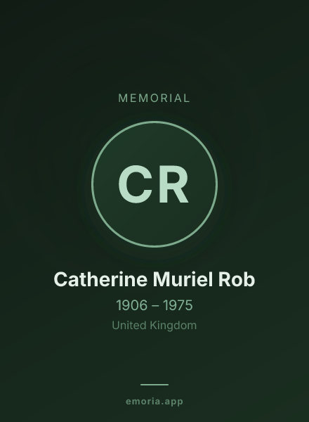 Memorial portrait of Catherine Muriel Rob
