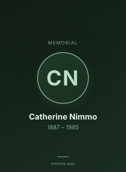 Memorial portrait of Catherine Nimmo
