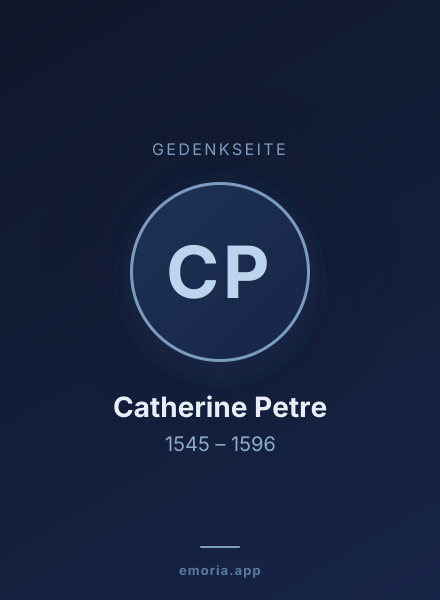 Gedenkportrait von Catherine Petre