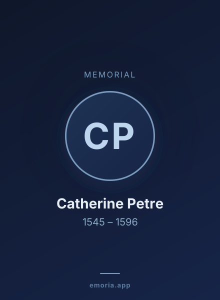 Memorial portrait of Catherine Petre