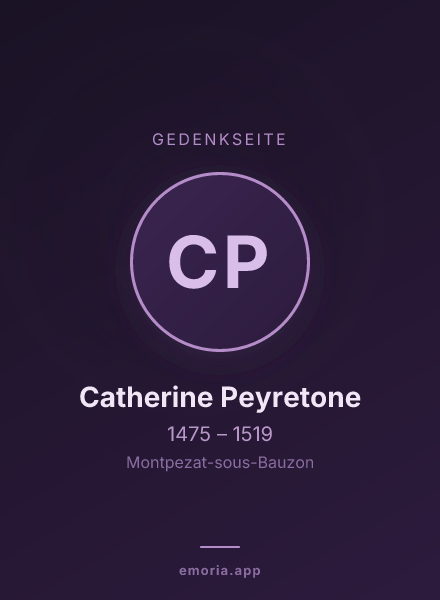 Gedenkportrait von Catherine Peyretone