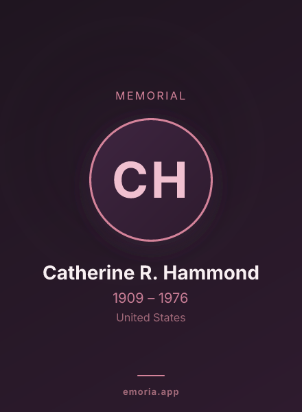 Memorial portrait of Catherine R. Hammond