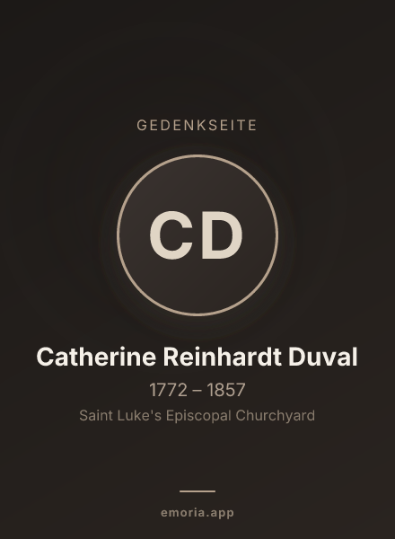Gedenkportrait von Catherine Reinhardt Duval