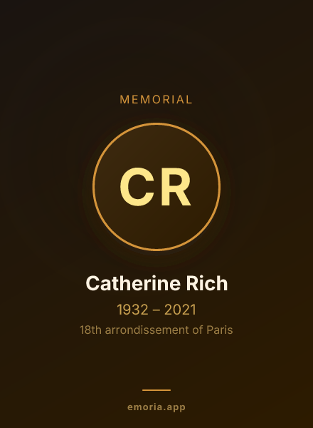 Memorial portrait of Catherine Rich