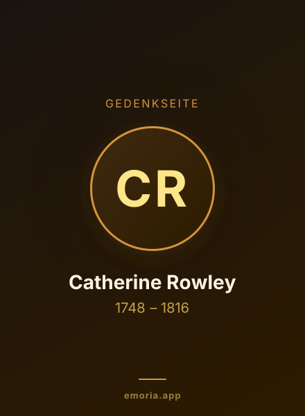 Gedenkportrait von Catherine Rowley