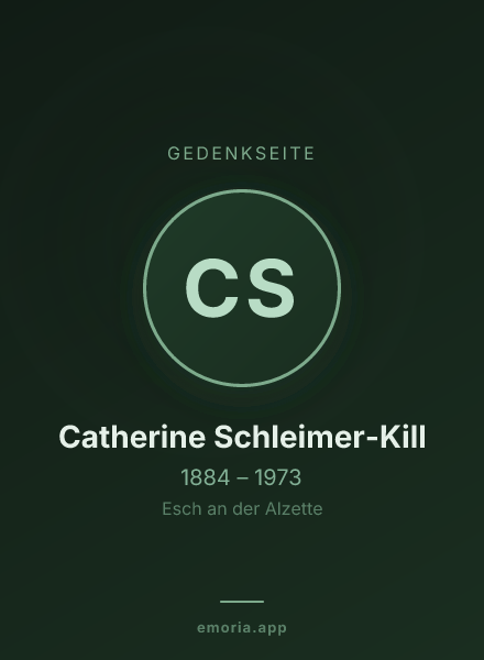 Gedenkportrait von Catherine Schleimer-Kill