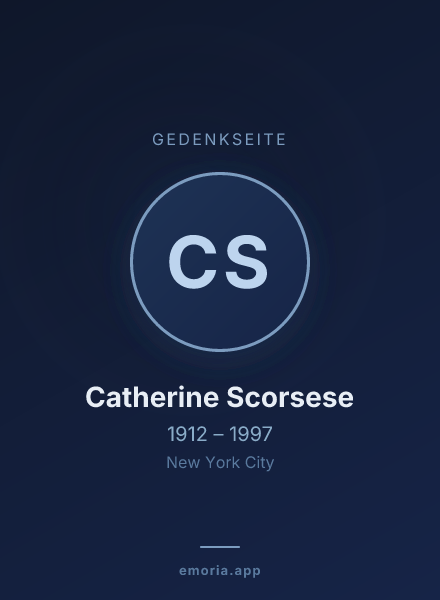 Gedenkportrait von Catherine Scorsese