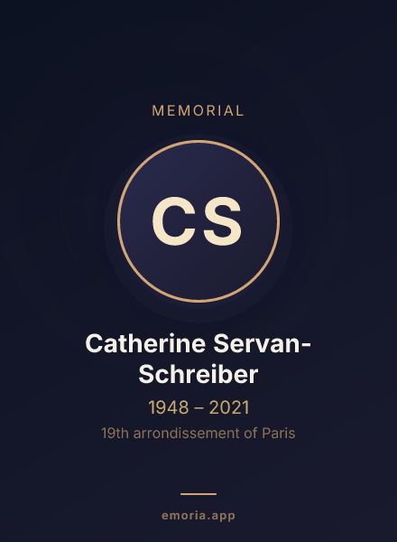 Memorial portrait of Catherine Servan-Schreiber
