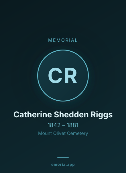 Memorial portrait of Catherine Shedden Riggs