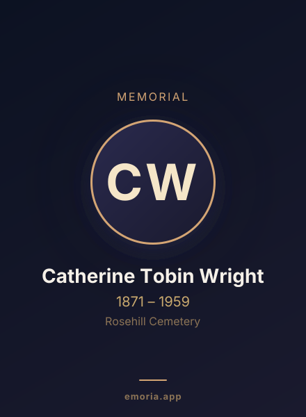 Memorial portrait of Catherine Tobin Wright