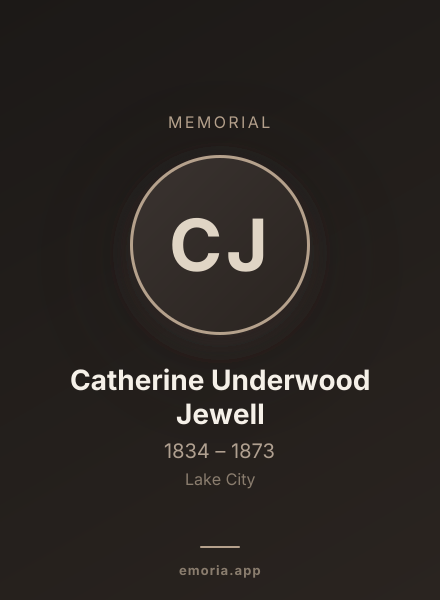 Memorial portrait of Catherine Underwood Jewell