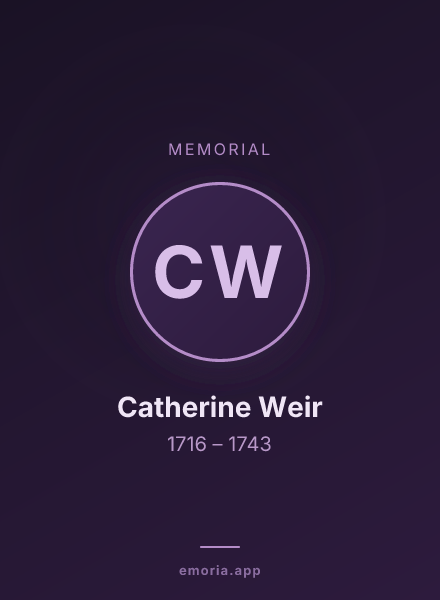 Memorial portrait of Catherine Weir