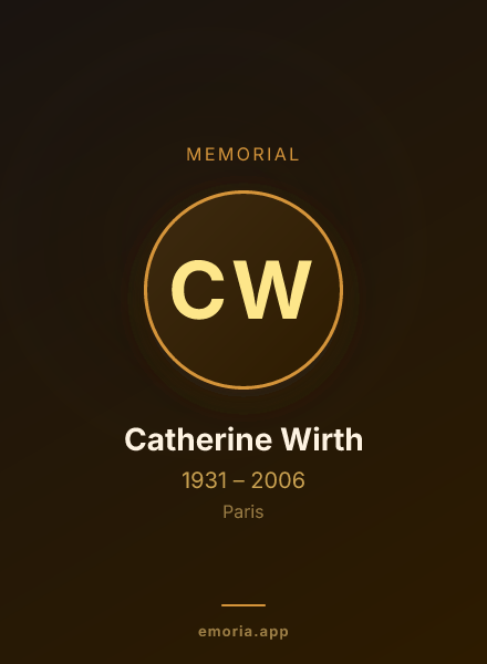 Memorial portrait of Catherine Wirth