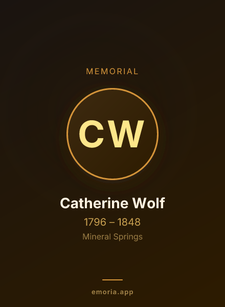 Memorial portrait of Catherine Wolf