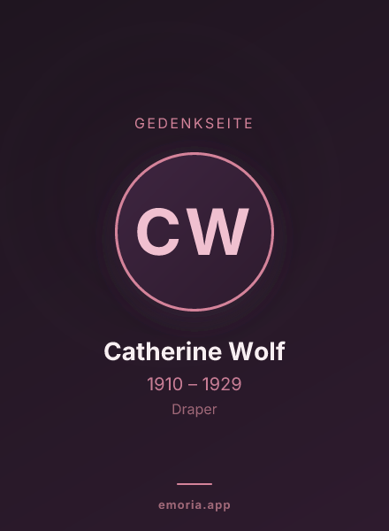 Gedenkportrait von Catherine Wolf