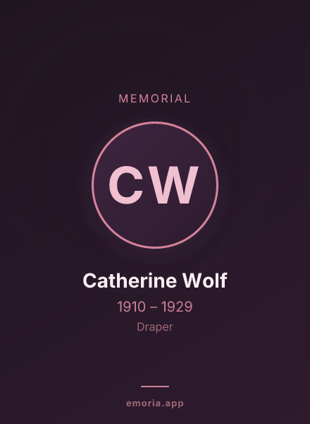 Memorial portrait of Catherine Wolf