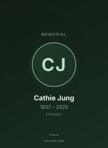 Memorial portrait of Cathie Jung