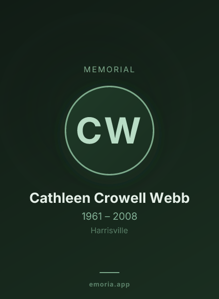 Memorial portrait of Cathleen Crowell Webb