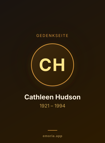 Gedenkportrait von Cathleen Hudson