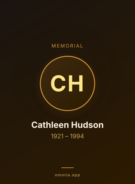 Memorial portrait of Cathleen Hudson