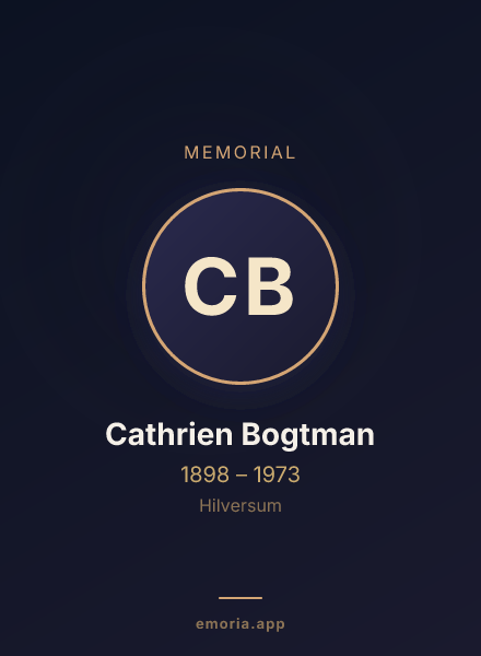 Memorial portrait of Cathrien Bogtman